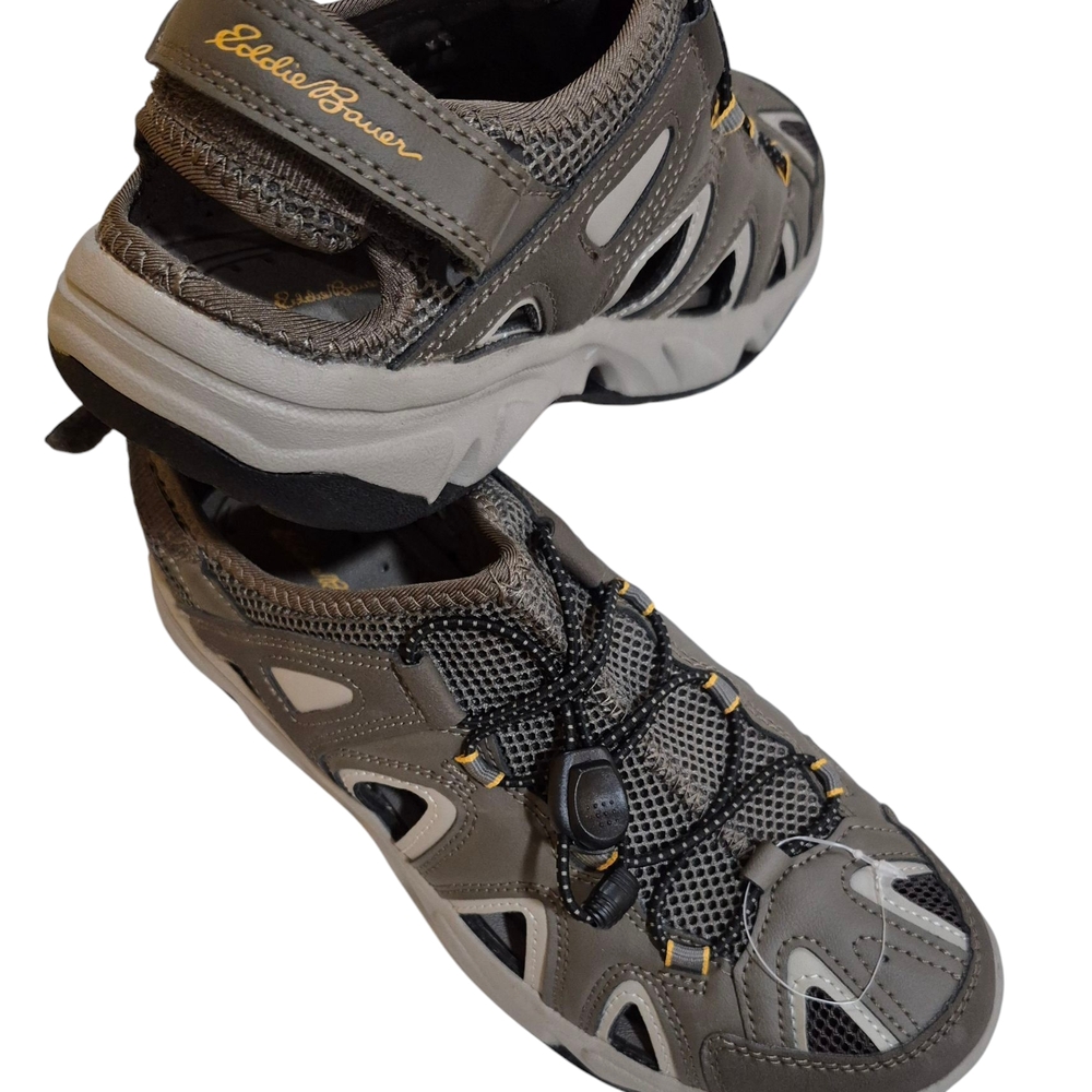 Eddie Bauer Gray Water Shoes with Toe Protection and Adjustable Fit